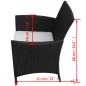 vidaXL Set comedor de jardín 7 piezas y cojines ratán sintético negro vidaXL Set comedor de jardín 7 piezas y cojines ratán sintético negro