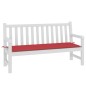 vidaXL Cojín de banco de jardín tela Oxford rojo 150x50x3 cm