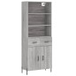 vidaXL Aparador alto madera contrachapada gris sonoma 69,5x34x180 cm
