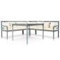 vidaXL Set muebles de jardín 4 pzas madera maciza acacia gris y blanco vidaXL Set muebles de jardín 4 pzas madera maciza acacia gris y blanco