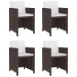 vidaXL Set de comedor jardín 5 pzas y cojines ratán sintético marrón vidaXL Set de comedor jardín 5 pzas y cojines ratán sintético marrón