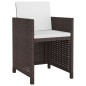 vidaXL Set de comedor jardín 5 pzas y cojines ratán sintético marrón vidaXL Set de comedor jardín 5 pzas y cojines ratán sintético marrón