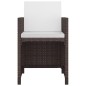 vidaXL Set de comedor jardín 5 pzas y cojines ratán sintético marrón vidaXL Set de comedor jardín 5 pzas y cojines ratán sintético marrón