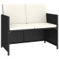 vidaXL Set comedor de jardín 6 piezas y cojines ratán sintético negro
