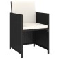 vidaXL Set comedor de jardín 6 piezas y cojines ratán sintético negro