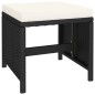 vidaXL Set comedor de jardín 6 piezas y cojines ratán sintético negro