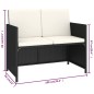 vidaXL Set comedor de jardín 6 piezas y cojines ratán sintético negro