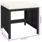 vidaXL Set comedor de jardín 6 piezas y cojines ratán sintético negro