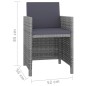 vidaXL Set de comedor de jardín 5 pzas y cojines ratán sintético gris vidaXL Set de comedor de jardín 5 pzas y cojines ratán sintético gris