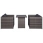 vidaXL Set mesa y sillas jardín 3 pzas y cojines ratán sintético gris vidaXL Set mesa y sillas jardín 3 pzas y cojines ratán sintético gris