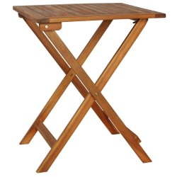 vidaXL Mesa y sillas bistró plegables 3 pzas y cojines madera maciza