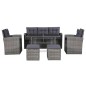 vidaXL Set de muebles de jardín 6 pzas y cojines ratán sintético gris vidaXL Set de muebles de jardín 6 pzas y cojines ratán sintético gris