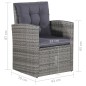 vidaXL Set de muebles de jardín 6 pzas y cojines ratán sintético gris vidaXL Set de muebles de jardín 6 pzas y cojines ratán sintético gris