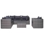 vidaXL Set de sofás de jardín 7 piezas y cojines ratán sintético gris