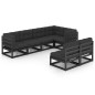 vidaXL Juego de muebles de jardín 7 pzas y cojines madera maciza pino