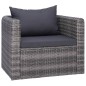 vidaXL Set de sofás de jardín 7 piezas y cojines ratán sintético gris