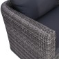 vidaXL Set de sofás de jardín 7 piezas y cojines ratán sintético gris