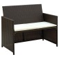 vidaXL Set muebles de jardín 4 piezas y cojines ratán sintético marrón