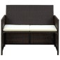 vidaXL Set muebles de jardín 4 piezas y cojines ratán sintético marrón