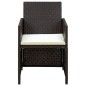 vidaXL Set muebles de jardín 4 piezas y cojines ratán sintético marrón