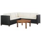 vidaXL Set de muebles de jardín 4 pzas y cojines ratán sintético negro vidaXL Set de muebles de jardín 4 pzas y cojines ratán sintético negro