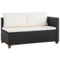 vidaXL Set de muebles de jardín 4 pzas y cojines ratán sintético negro vidaXL Set de muebles de jardín 4 pzas y cojines ratán sintético negro