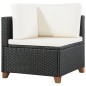 vidaXL Set de muebles de jardín 4 pzas y cojines ratán sintético negro vidaXL Set de muebles de jardín 4 pzas y cojines ratán sintético negro