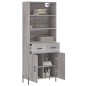 vidaXL Aparador alto madera contrachapada gris sonoma 69,5x34x180 cm