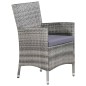 vidaXL Set de comedor de jardín 11 pzas y cojines ratán sintético gris vidaXL Set de comedor de jardín 11 pzas y cojines ratán sintético gris