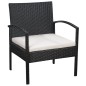 vidaXL Set muebles de jardín 5 piezas y cojines ratán sintético negro vidaXL Set muebles de jardín 5 piezas y cojines ratán sintético negro