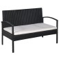 vidaXL Set muebles de jardín 5 piezas y cojines ratán sintético negro vidaXL Set muebles de jardín 5 piezas y cojines ratán sintético negro