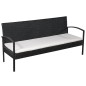vidaXL Set muebles de jardín 5 piezas y cojines ratán sintético negro vidaXL Set muebles de jardín 5 piezas y cojines ratán sintético negro