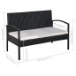 vidaXL Set muebles de jardín 5 piezas y cojines ratán sintético negro vidaXL Set muebles de jardín 5 piezas y cojines ratán sintético negro