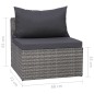 vidaXL Set de sofás de jardín 4 piezas y cojines ratán sintético gris