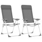 vidaXL Sillas de camping plegables 2 unidades aluminio gris vidaXL Sillas de camping plegables 2 unidades aluminio gris
