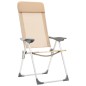 vidaXL Sillas de camping plegables 2 unidades aluminio crema