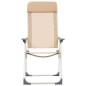 vidaXL Sillas de camping plegables 2 unidades aluminio crema