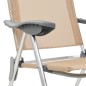 vidaXL Sillas de camping plegables 2 unidades aluminio crema