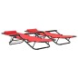 vidaXL Tumbonas plegables con reposapiés 2 unidades acero rojo vidaXL Tumbonas plegables con reposapiés 2 unidades acero rojo