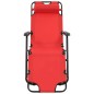 vidaXL Tumbonas plegables con reposapiés 2 unidades acero rojo vidaXL Tumbonas plegables con reposapiés 2 unidades acero rojo