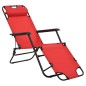 vidaXL Tumbonas plegables con reposapiés 2 unidades acero rojo vidaXL Tumbonas plegables con reposapiés 2 unidades acero rojo