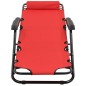 vidaXL Tumbonas plegables con reposapiés 2 unidades acero rojo vidaXL Tumbonas plegables con reposapiés 2 unidades acero rojo