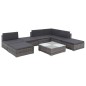 vidaXL Set de sofás de jardín 8 piezas y cojines ratán sintético gris vidaXL Set de sofás de jardín 8 piezas y cojines ratán sintético gris