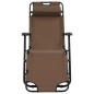 vidaXL Tumbonas plegables con reposapiés 2 unidades acero marrón vidaXL Tumbonas plegables con reposapiés 2 unidades acero marrón