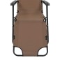 vidaXL Tumbonas plegables con reposapiés 2 unidades acero marrón vidaXL Tumbonas plegables con reposapiés 2 unidades acero marrón