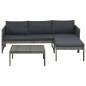 vidaXL Set de muebles de jardín 3 pzas y cojines ratán sintético gris