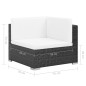 vidaXL Set muebles de jardín 8 piezas y cojines ratán sintético negro vidaXL Set muebles de jardín 8 piezas y cojines ratán sintético negro