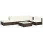 vidaXL Set muebles de jardín 6 piezas y cojines ratán sintético marrón vidaXL Set muebles de jardín 6 piezas y cojines ratán sintético marrón