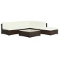 vidaXL Set muebles de jardín 6 piezas y cojines ratán sintético marrón vidaXL Set muebles de jardín 6 piezas y cojines ratán sintético marrón