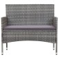 vidaXL Set de muebles de jardín 4 pzas y cojines ratán sintético gris vidaXL Set de muebles de jardín 4 pzas y cojines ratán sintético gris